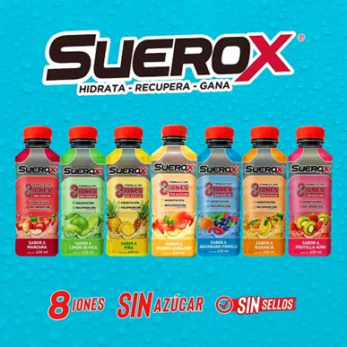 Suerox sabor MANGO DURAZNO, 630ml.