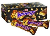 Chocolate en barra WINERGY, display de 12 unidades de 58Gr.