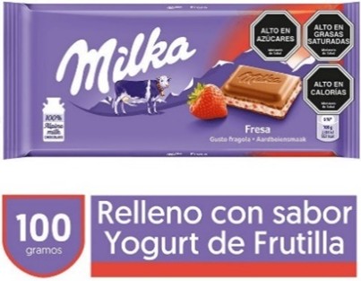 Milka relleno sabor yogurth sabor frutilla, 100 gr.