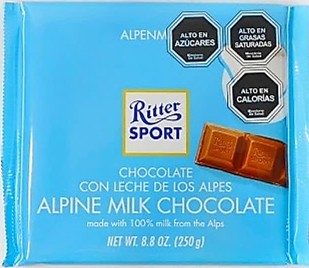 Chocolate Ritter Sport, Leche Alpes 100gr.