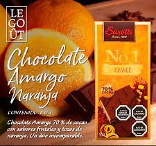 Barra Sarotti Amargo Naranja 70%, Cacao 100gr.
