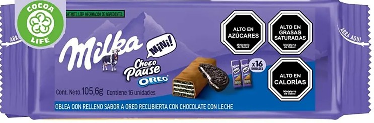 Milka mini chocopause Oreo – 16 minibarritas envueltas unitariamente.