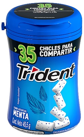 Trident Menta 35S Botella, Display 6 unds.
