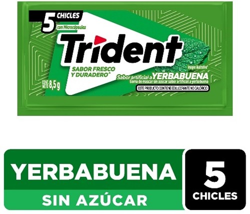 Trident Dentine Menta Verde 5S, display 30 unds.