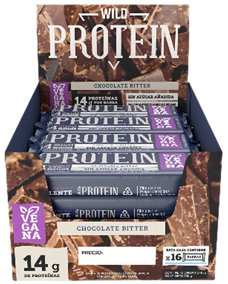 Barra Wild Chocolate Bitter, VEGANA – Display 16 unds.
