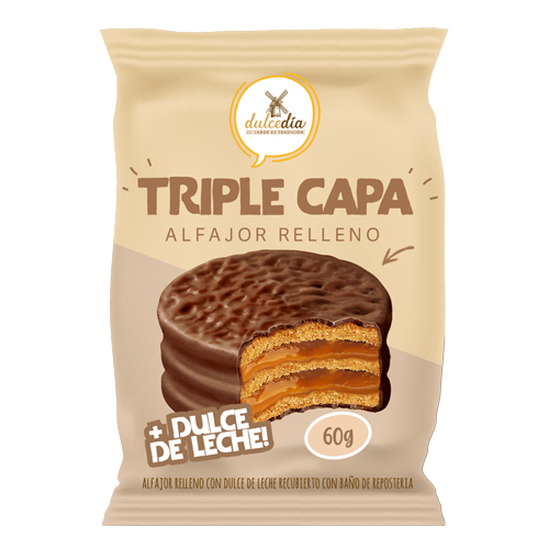 Alfajor triple negro 60gr, Caja 24 unds.