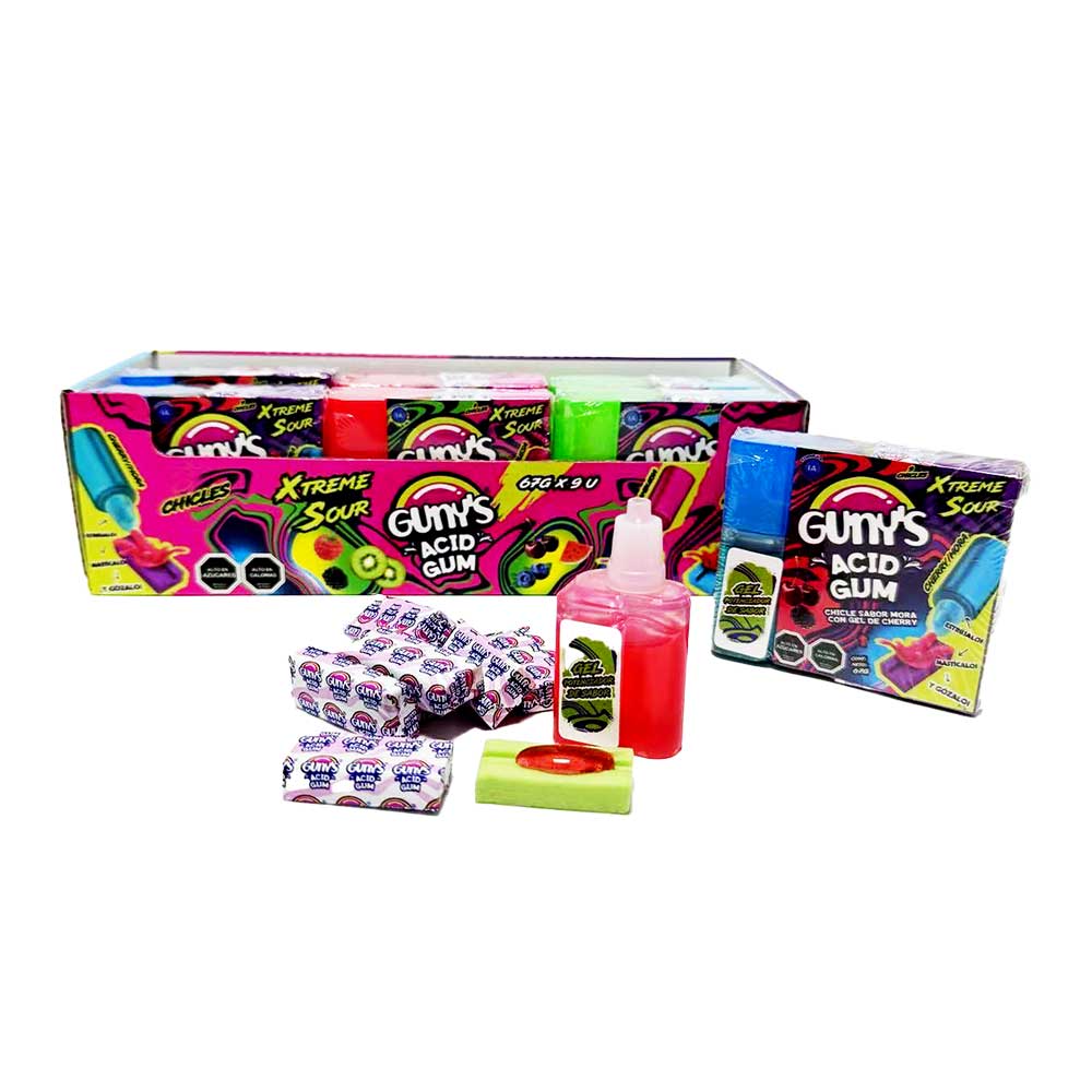 Gunys Acid Chicles, display 9 unds.