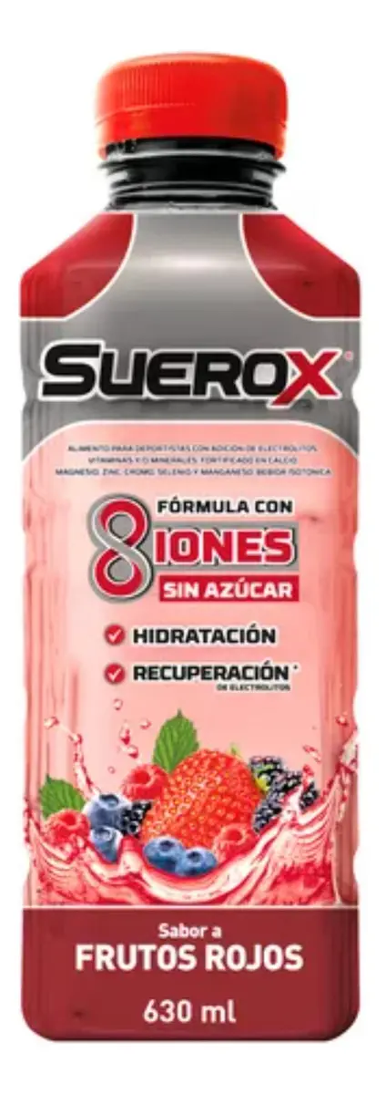 Suerox sabor FRUTOS ROJOS, 630ml.