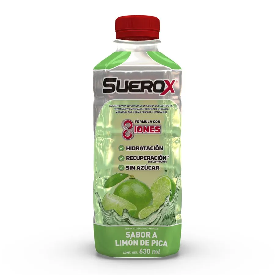 Suerox sabor LIMON DE PICA, 630ml.