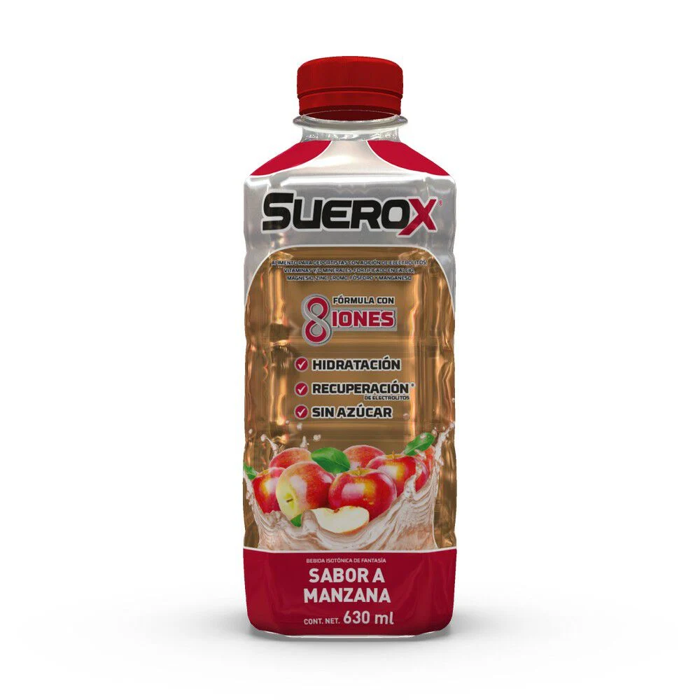 Suerox sabor MANZANA, 630ml.