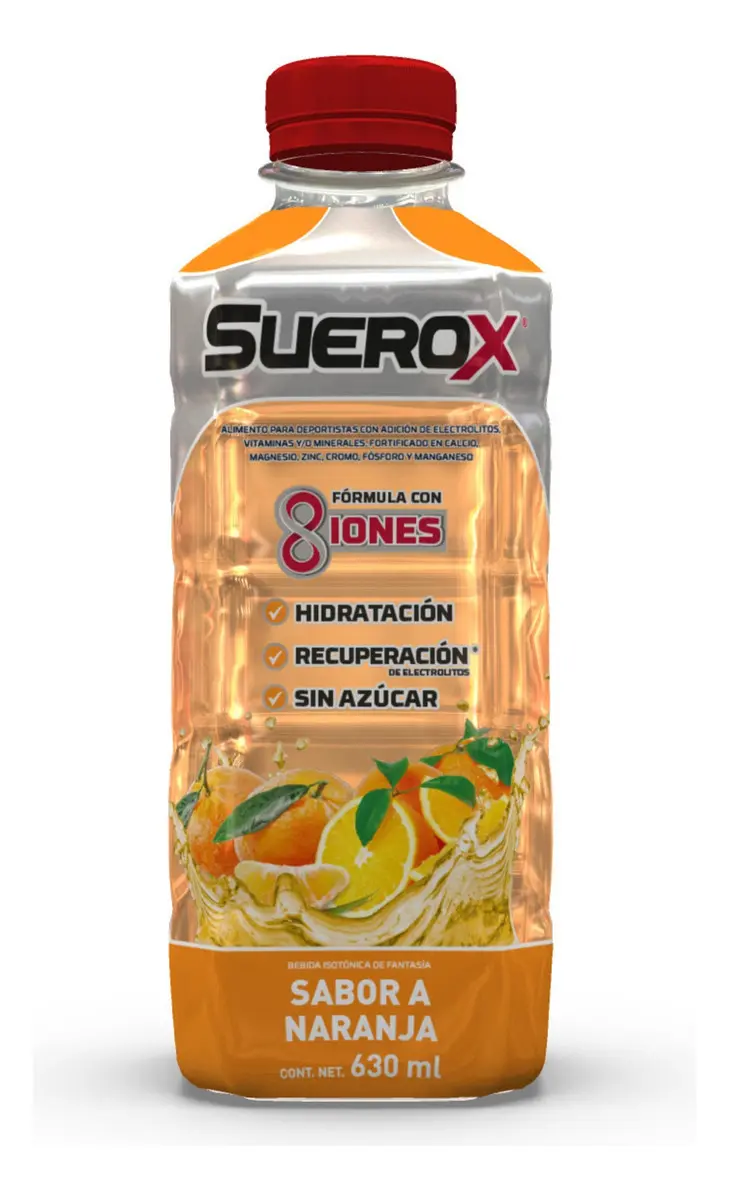 Suerox sabor NARANJA, 630ml.