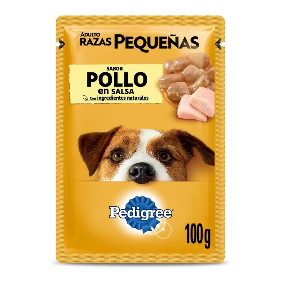 Pedigree Raza Pequeña, Pollo en Salsa 100 gr. display 12 unds.