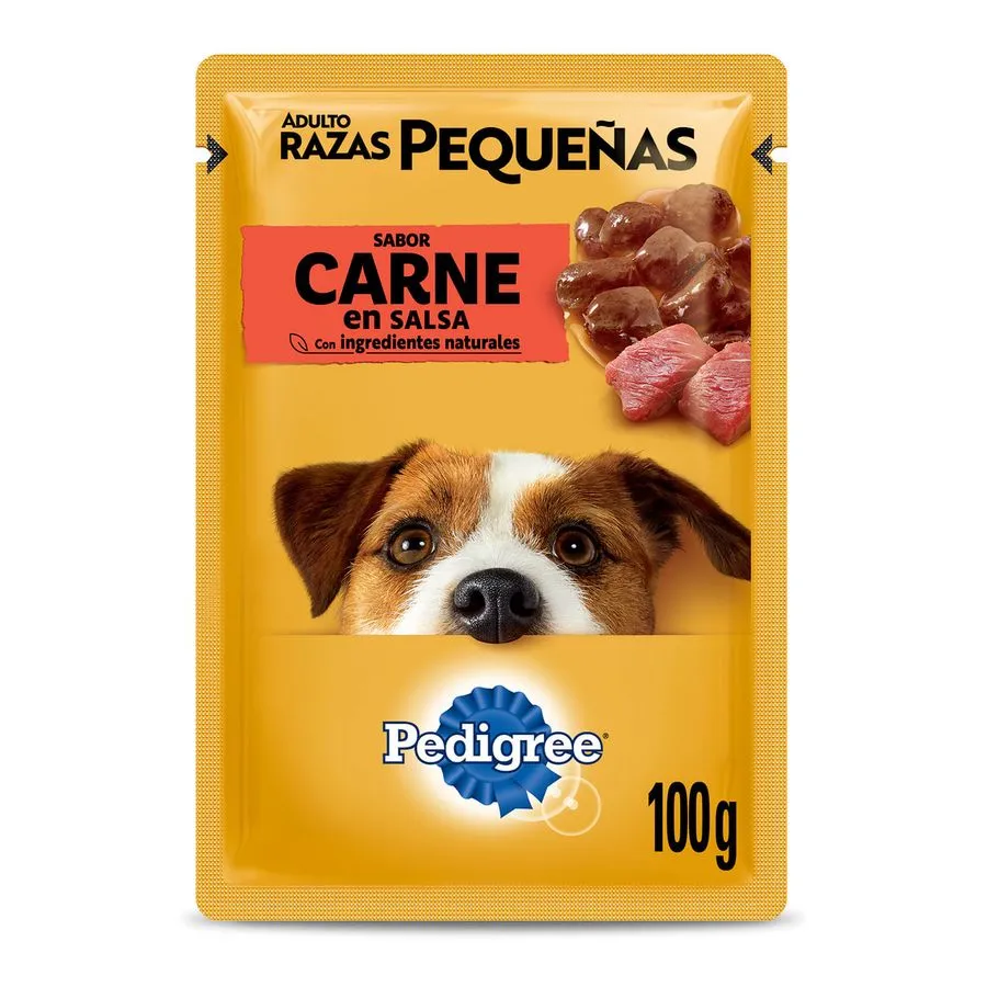Pedigree Raza Pequeña, Carne en Salsa 100gr., display 12 unds.