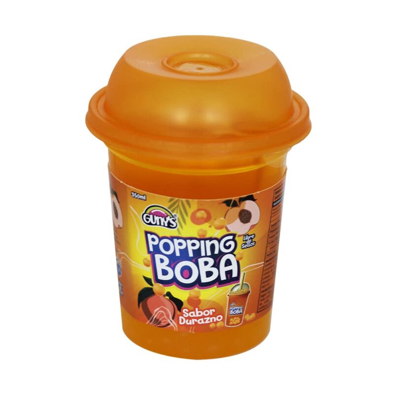 Gunys Popping Boba Durazno, bebida con pelotitas de gel 350ml
