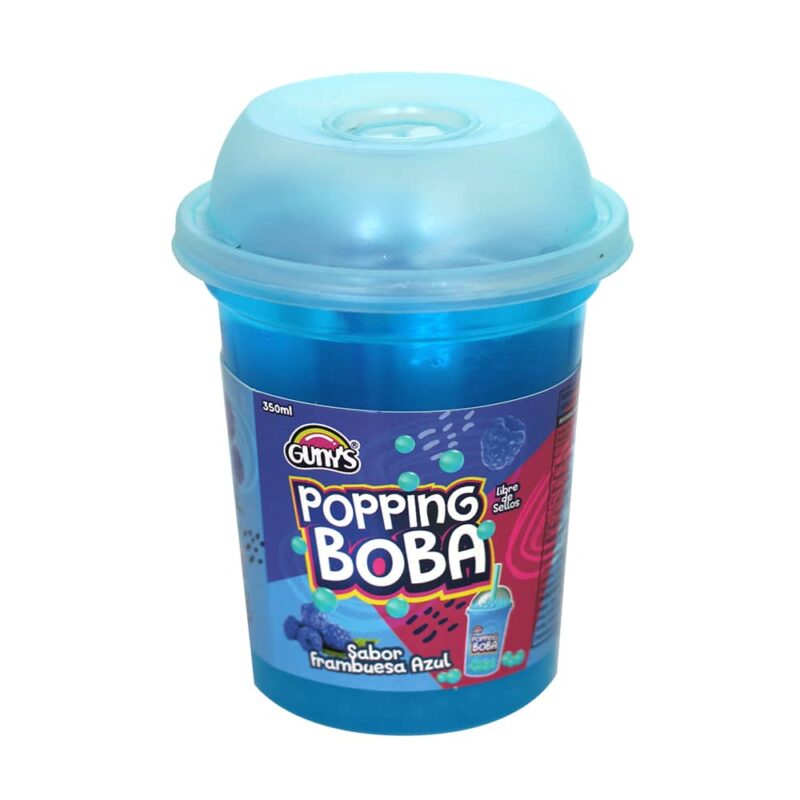Gunys Popping Boba Frambuesa, bebida con pelotitas de gel 350ml