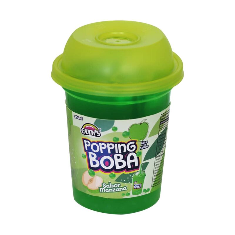 Gunys Popping Boba Manzana, bebida con pelotitas de gel 350ml