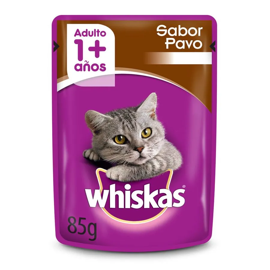 Whiskas Adulto Pavo en Salsa, 85 gr, display 12 unds.