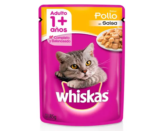 Whiskas Adulto Pollo en Salsa, 85 gr, display 12 unds.