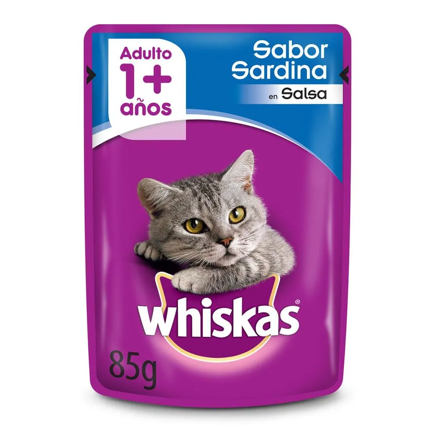 Whiskas Adulto Sardina en Salsa, 85 gr, display 12 unds.